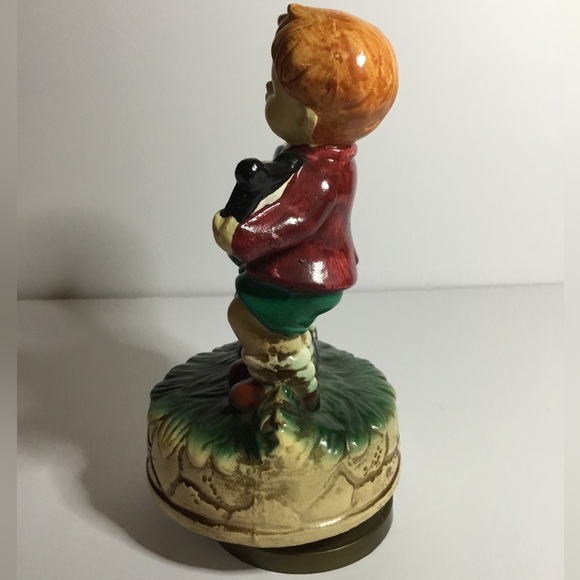 Vintage Made In Japan Working Resin Music Box With Boy And Girl - Picture 5 of 7